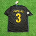 2016/17 Filipe Luis 3 Atletico Madrid Black Away Retro Football Jersey – Back View