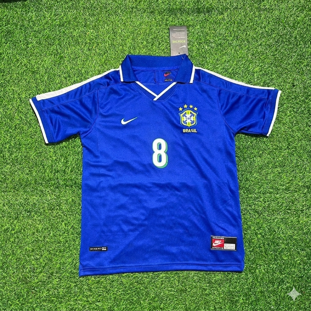 Socrates Brazil Blue Retro Football Jersey – Front View