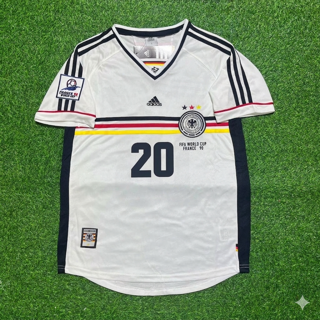 1998 Oliver Bierhoff Deutschland World Cup Retro Fußballtrikot – Front View