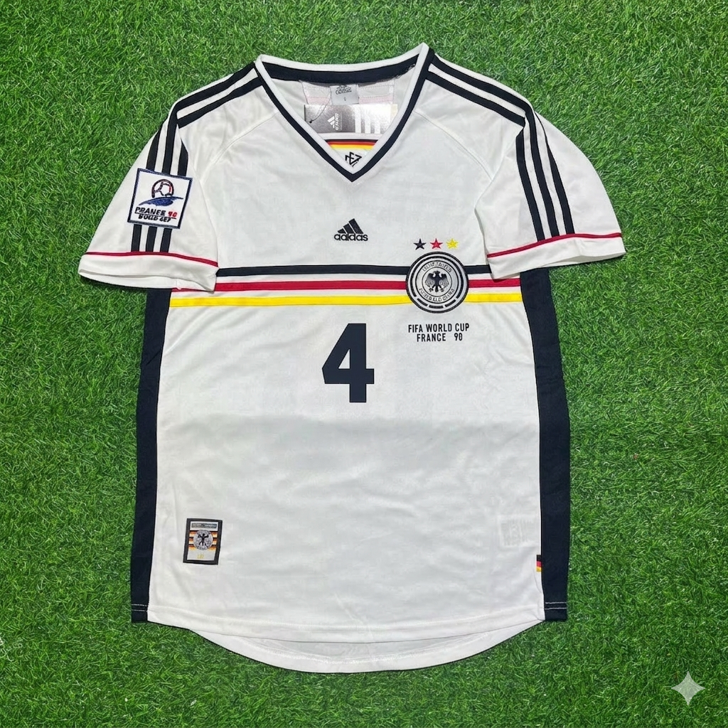 1998 Jürgen Kohler Deutschland World Cup Retro Fußballtrikot – Front View