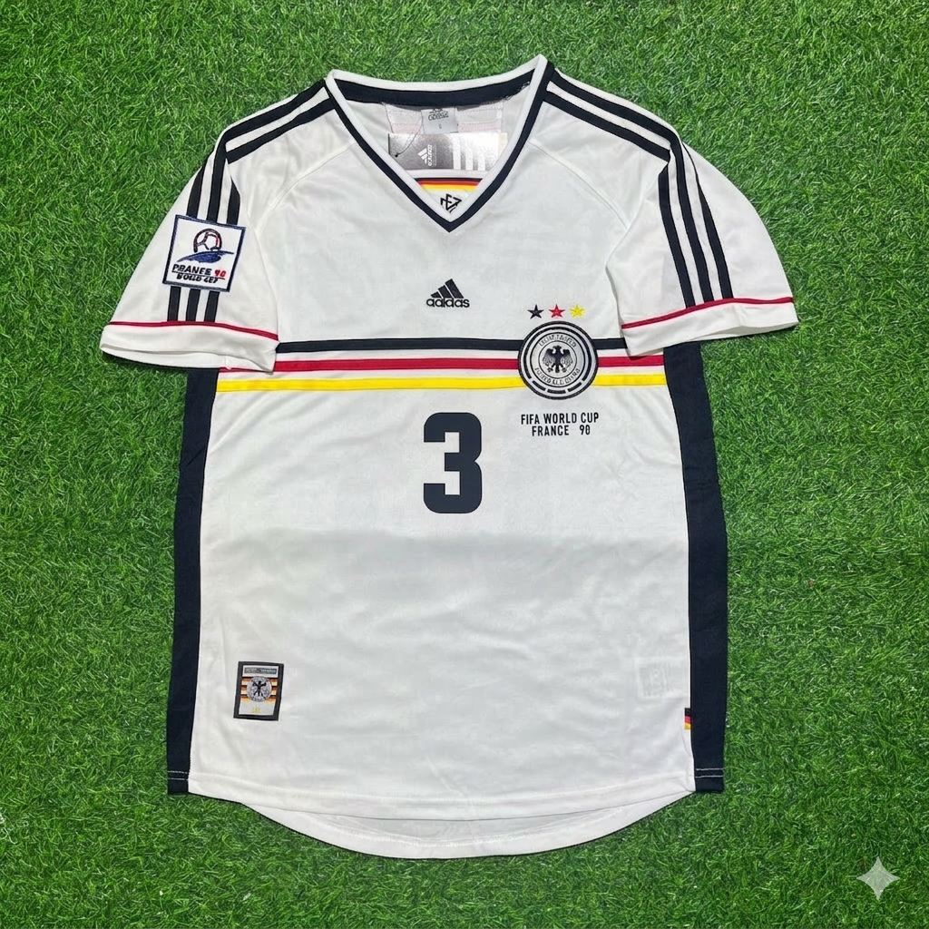 1998 Jörg Heinrich Deutschland World Cup Retro Fußballtrikot – Front View