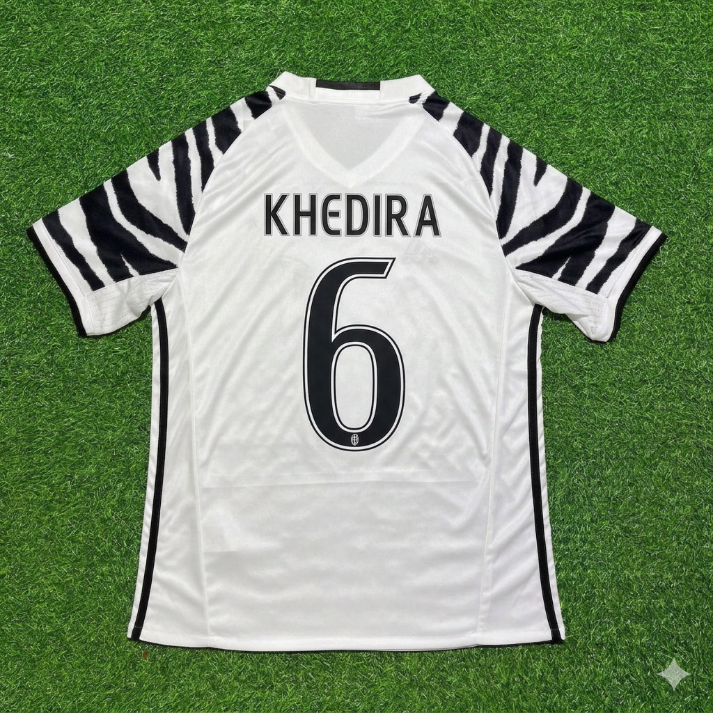 Juventus 2016 2017 Away White Retro Football Jersey – Sami Khedira #6 – Back View