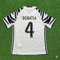 2016 Mehdi Benatia #4 Juventus 2017 Away White Retro Football Jersey – Back View