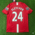 2007 Darren Fletcher Manchester United 2008 EPL Retro Red Football Jersey – Back View