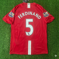 Manchester United 2007 2008 EPL Retro Red Jersey – Rio Ferdinand – Back View