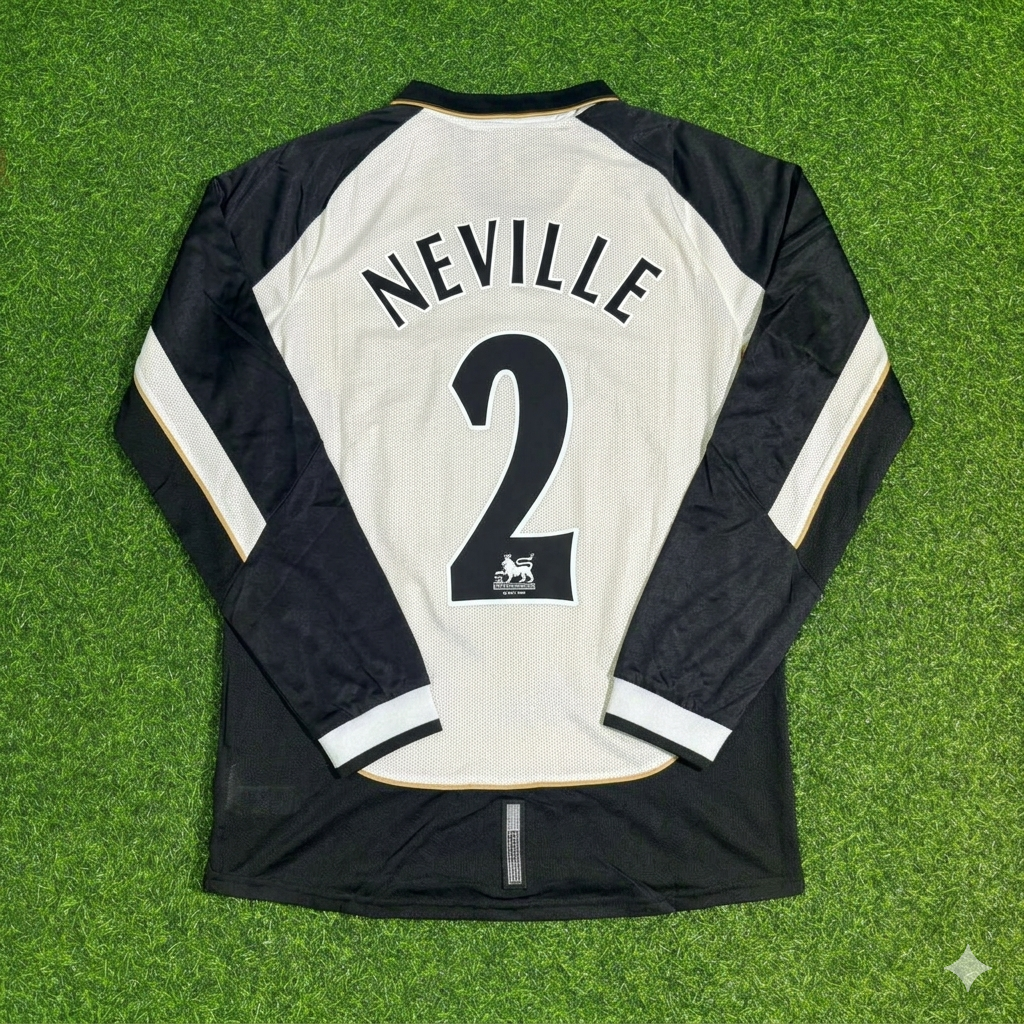 Manchester United 2001-2002 Reversible Retro Jersey – Gary Neville #2 – Back View