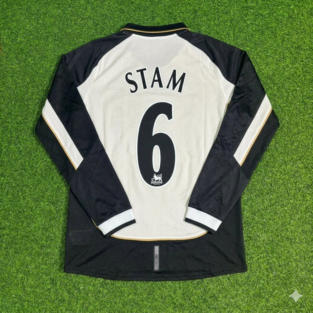 2001/02 Jaap Stam #6 Manchester United Reversible Retro Football Jersey – Back View