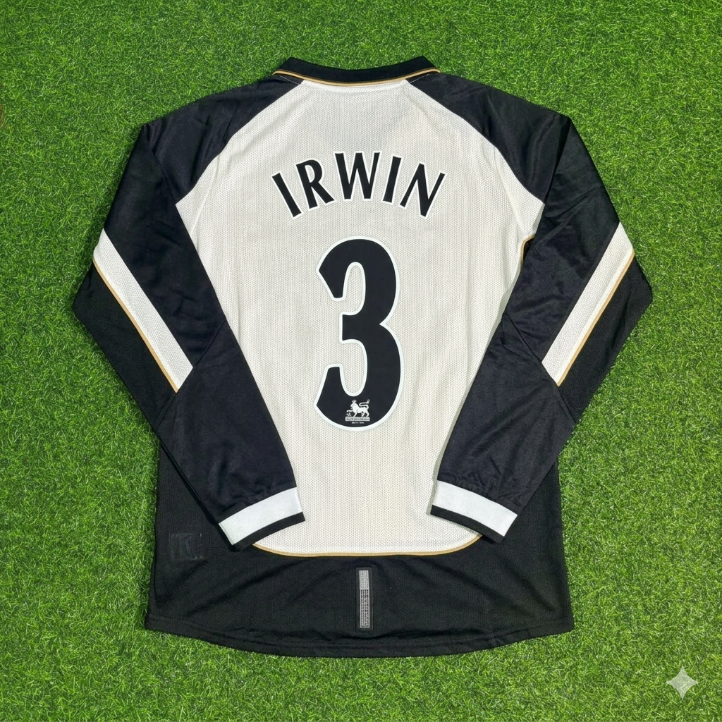 2001/02 Denis Irwin #3 Manchester United Reversible Retro Football Jersey – Back View
