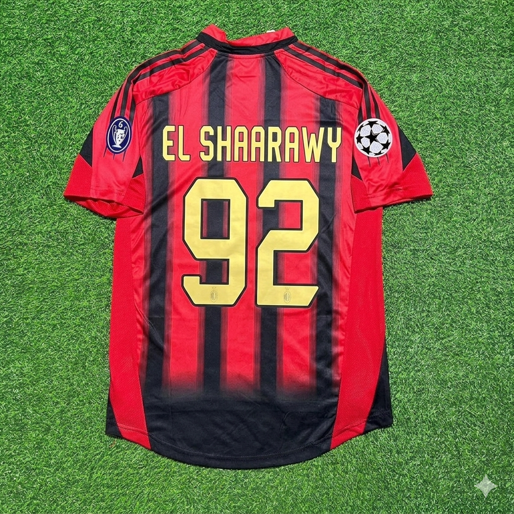 AC Milan Home Retro Football Jersey – Stephen El Shaarawy #92 – Back View