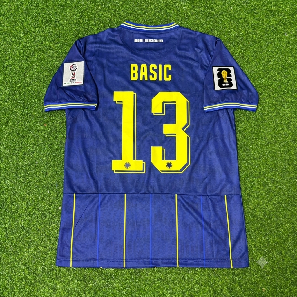 Ivan Basic Bosnia and Herzegovina 2026 World Cup Blue Football Jersey – Back View