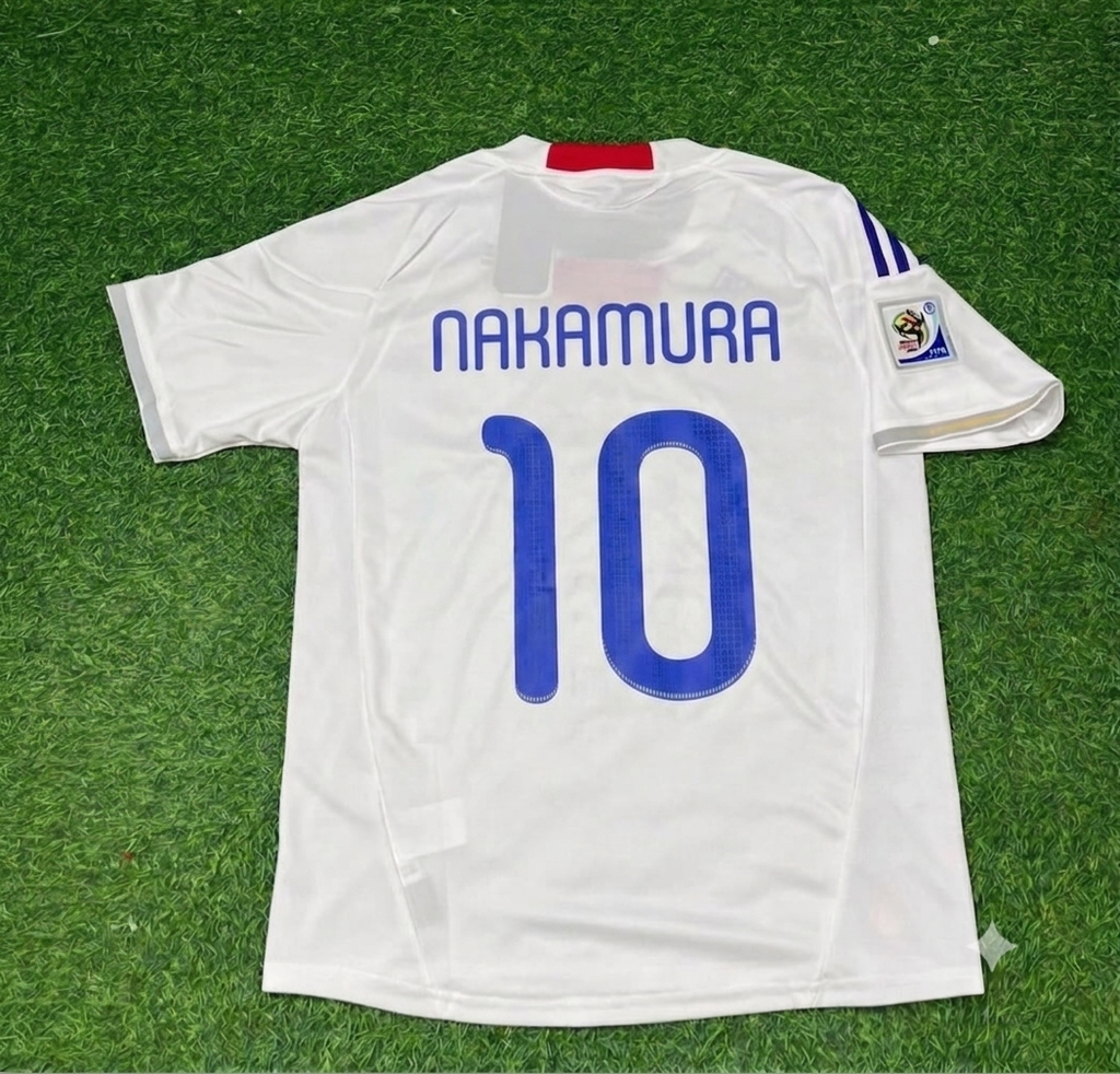 2010 Japan World Cup Shunsuke Nakamura White Retro Football Jersey – Back View