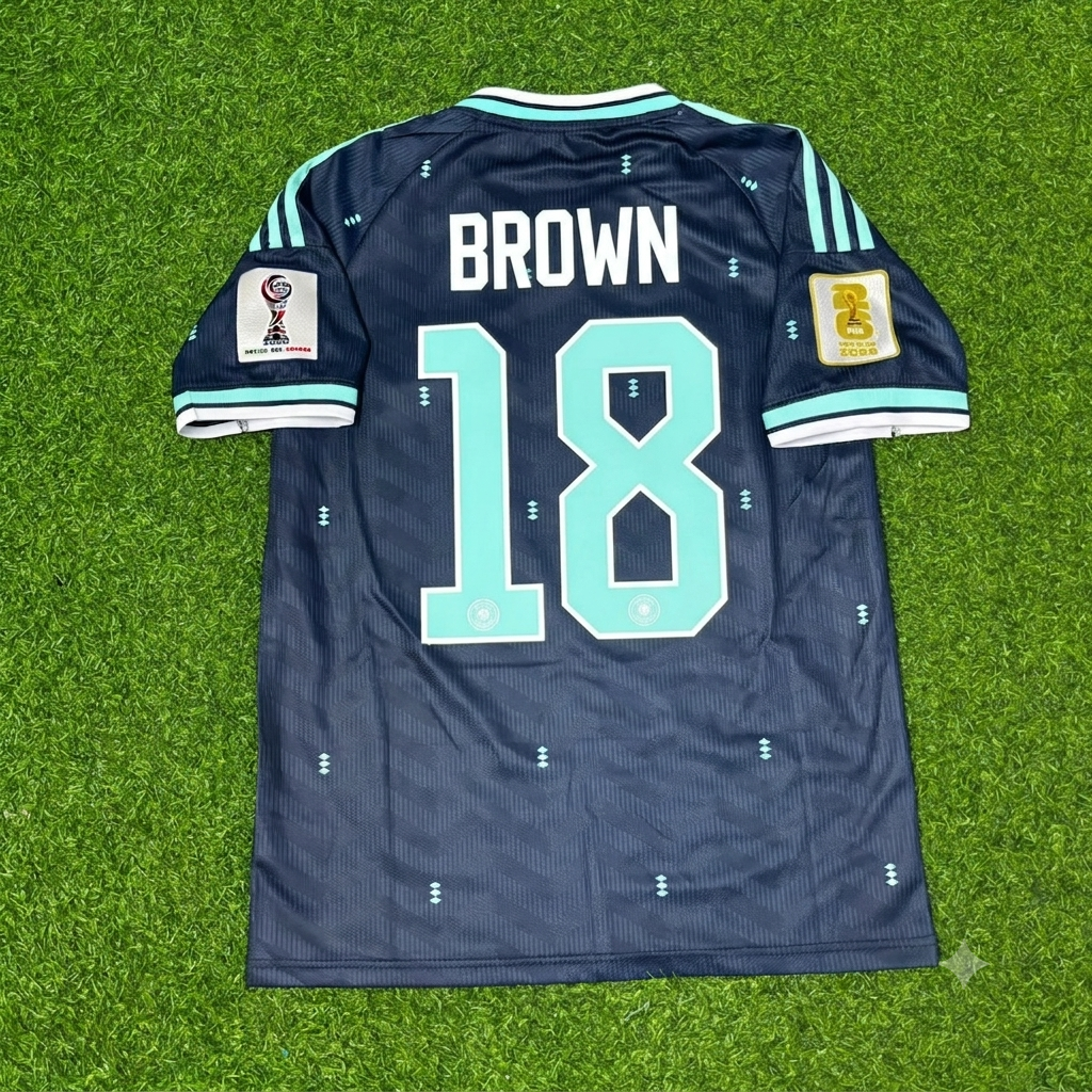 Nathaniel Brown #18 Germany 2026 World Cup Golden Patch Football Jersey – Back View