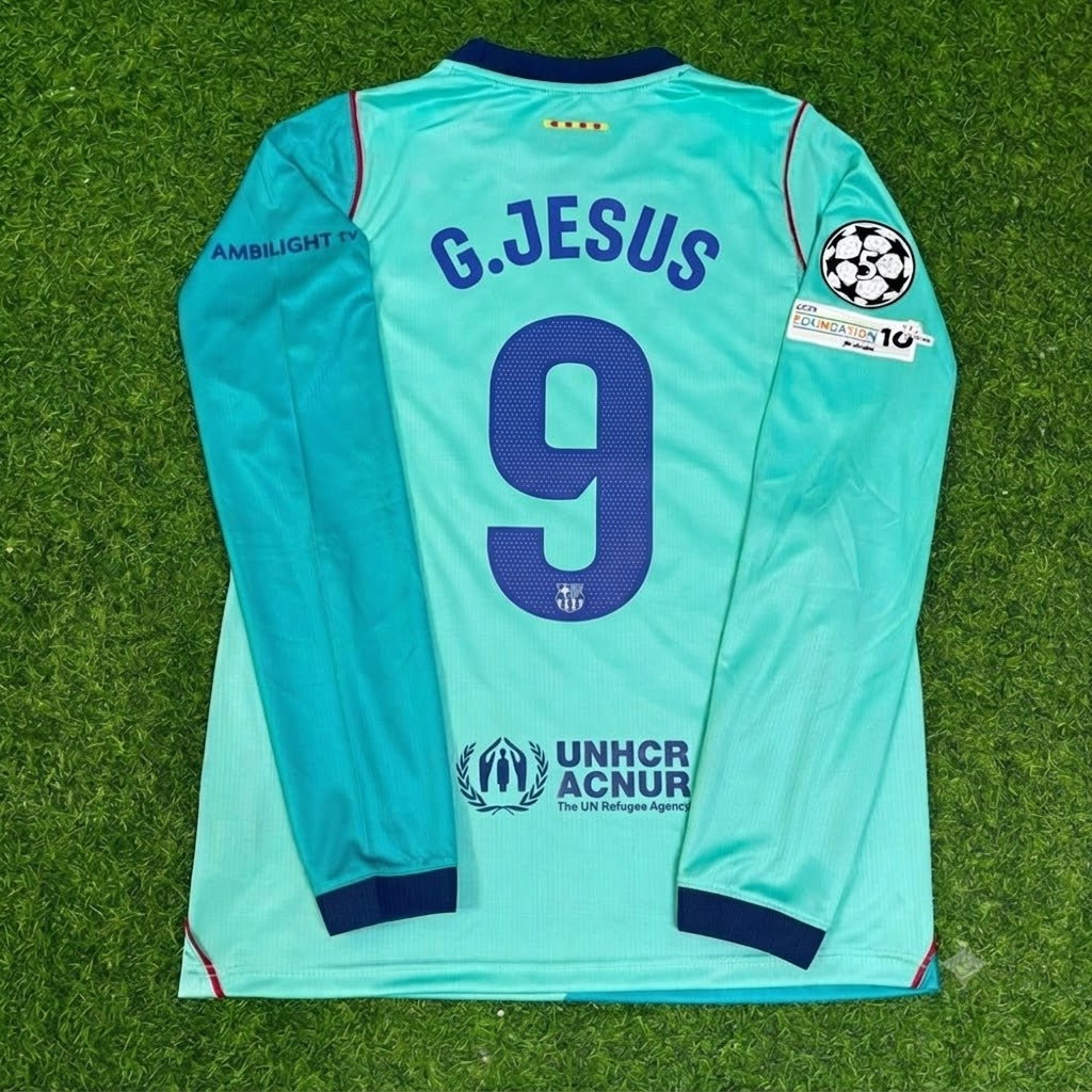 Gabriel Jesus #9 Barcelona 2027 New Season Long Sleeve Jersey – Back View