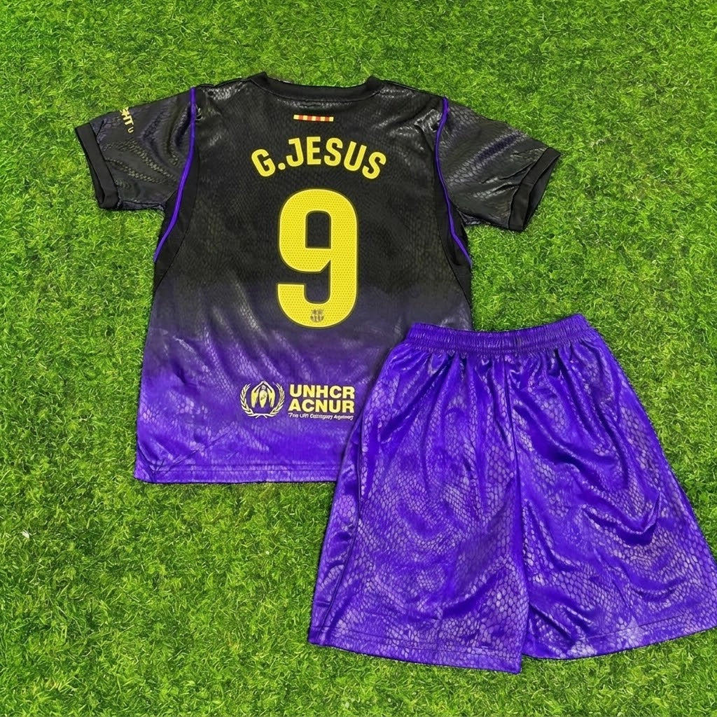 Gabriel Jesus #9 Barcelona 2027 New Season Away Kids Jersey – Back View