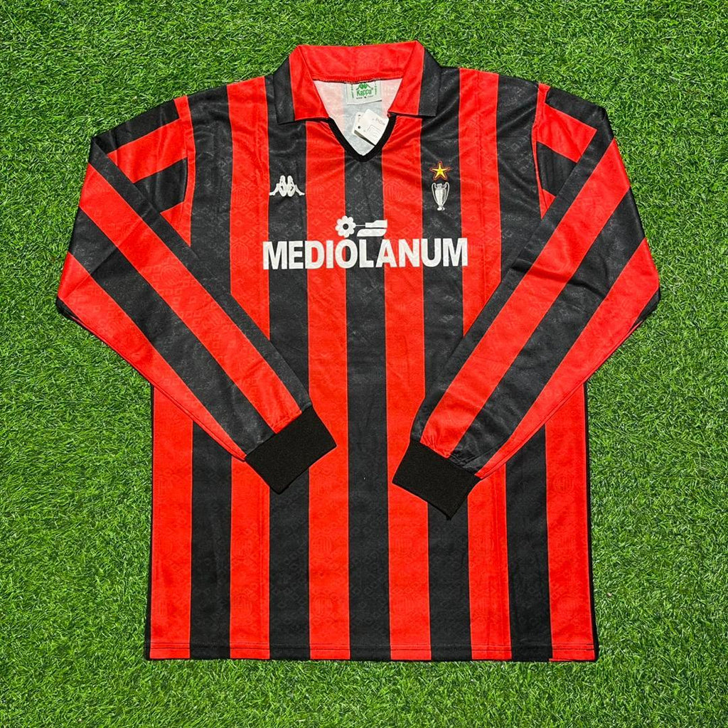 AC Milan 1989/90 Retro Long Sleeve Football Jersey – Alessandro Costacurta #2 – Front View