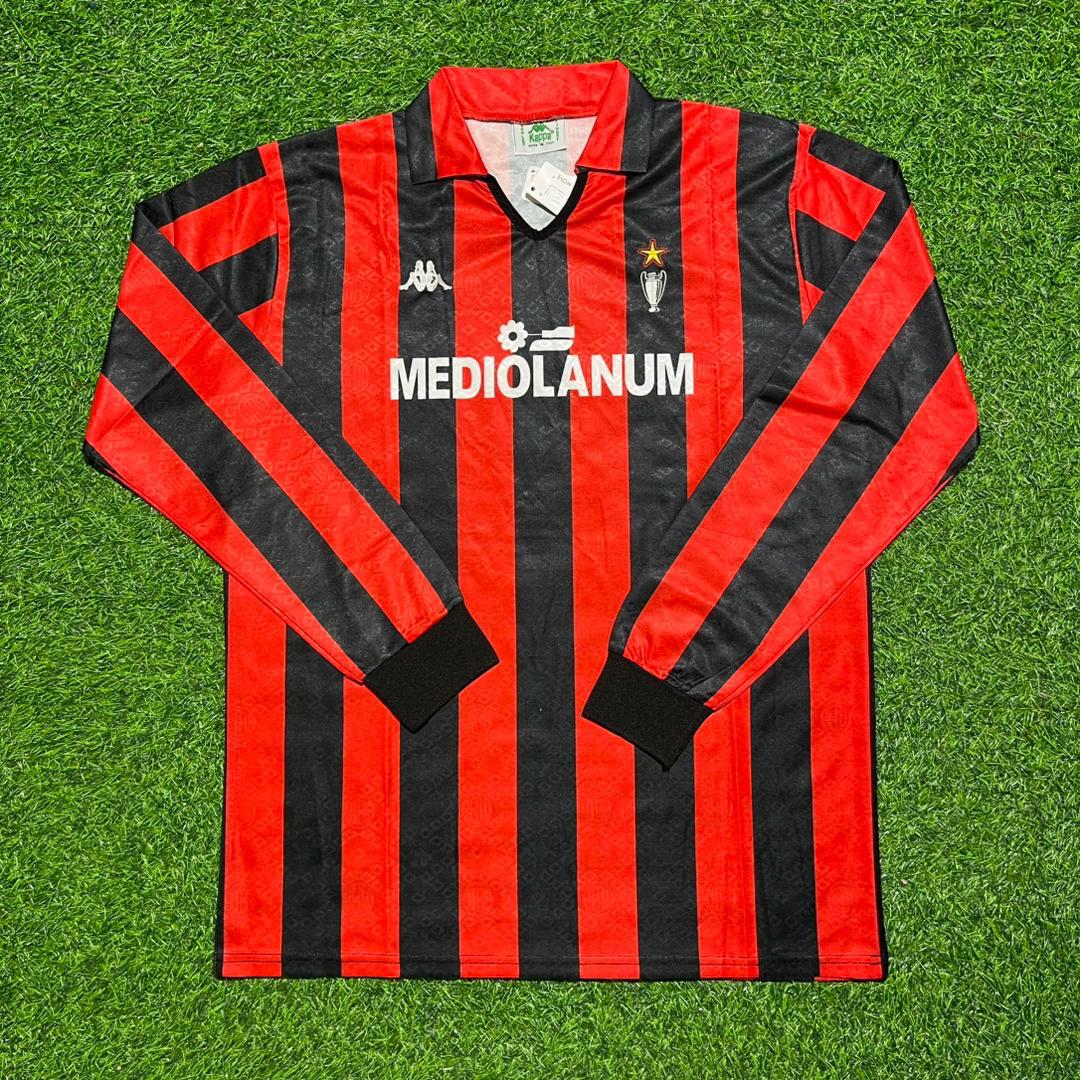 AC Milan 1989/90 Retro Long Sleeve Football Jersey – Alessandro Costacurta #2 – Front View