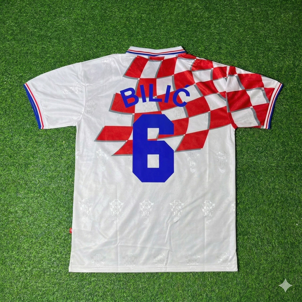 Croatia 1998 World Cup Retro Football Jersey – Slaven Bilić – Back View
