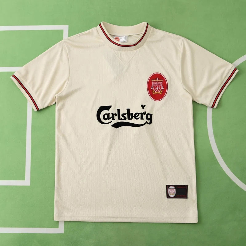 1996 Liverpool 1997 Retro Away White Retro Football Jersey – Back View