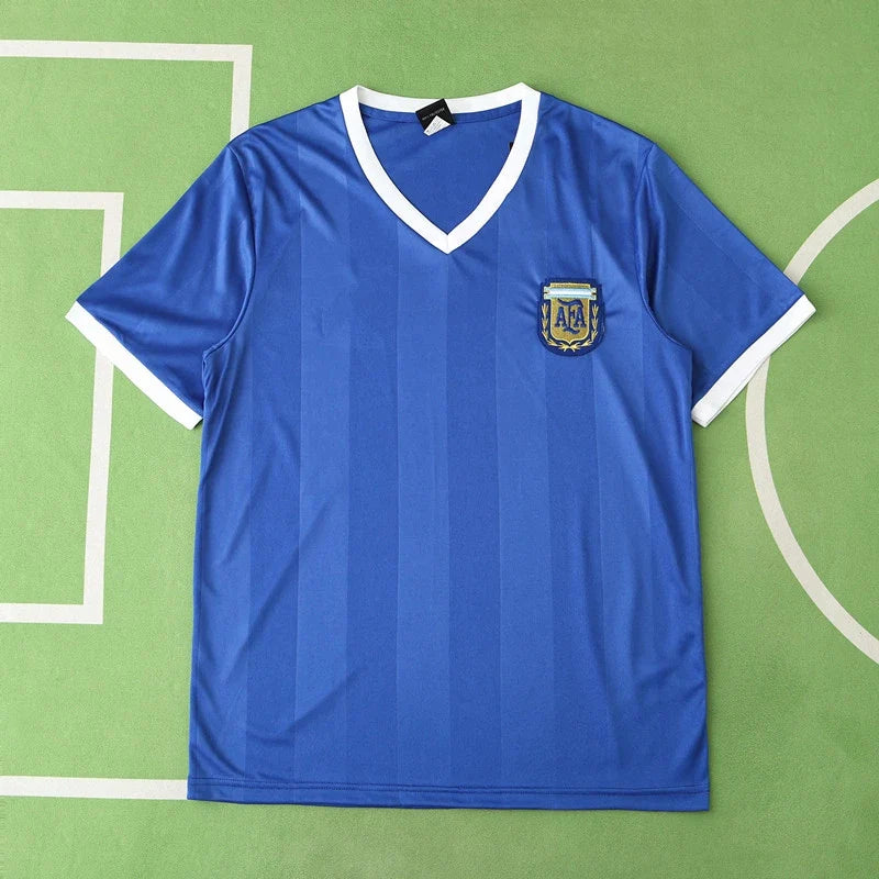 1986 Argentina Away Blue Retro Football Jersey – Back View