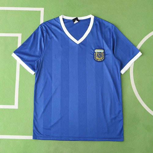 1986 Argentina Away Blue Retro Football Jersey – Back View