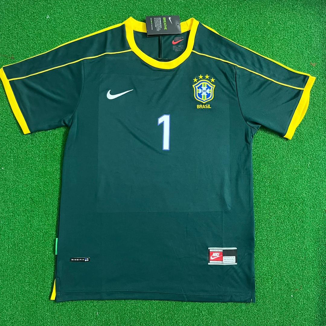 1998 Brazil Retro Goalkeeper Football Jersey Claudio Taffarel – Front View