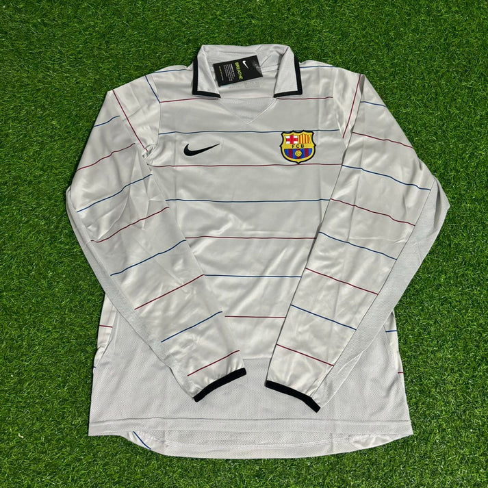 2003 Rafael Márquez #4 Barcelona 2004 Away Long Sleeve Retro Football Jersey Collection – Front View