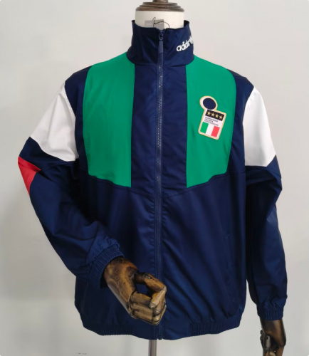 2026 Italy World Cup Green Blue Windbreaker Jacket – Back View