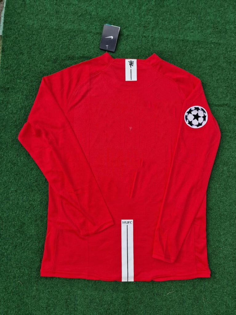 Manchester United 2008 Champions Leage Final Moscow Retro Long Sleeve Jersey – Front View