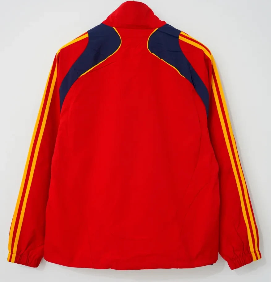 2007 Spain Retro Red Windbreaker Hoodies Jersey – Front View