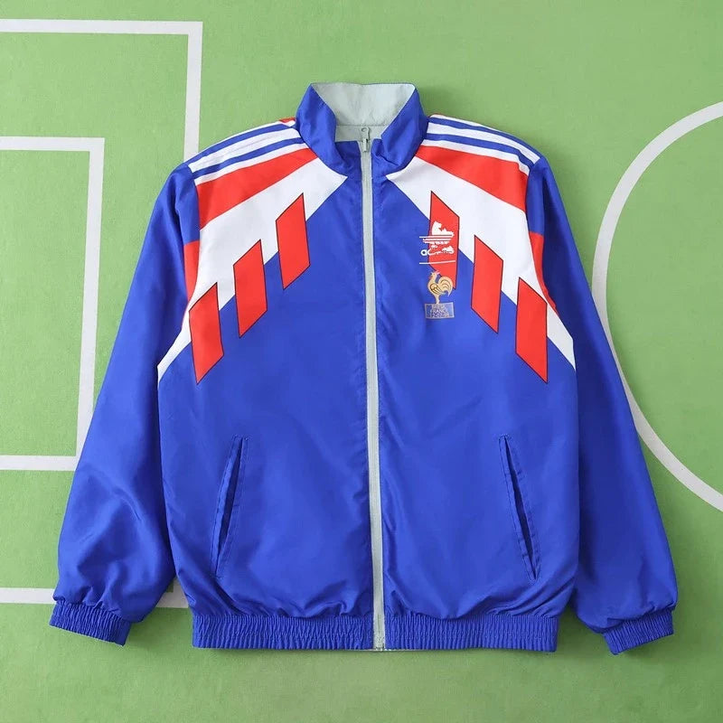 France 1986 Retro Both Sides Football Windbreaker Windjacke – Detailed View