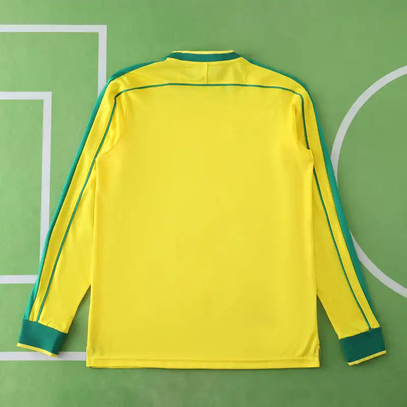 Brazil 1998 Home Long Sleeved Yellow Retro Jersey – 4