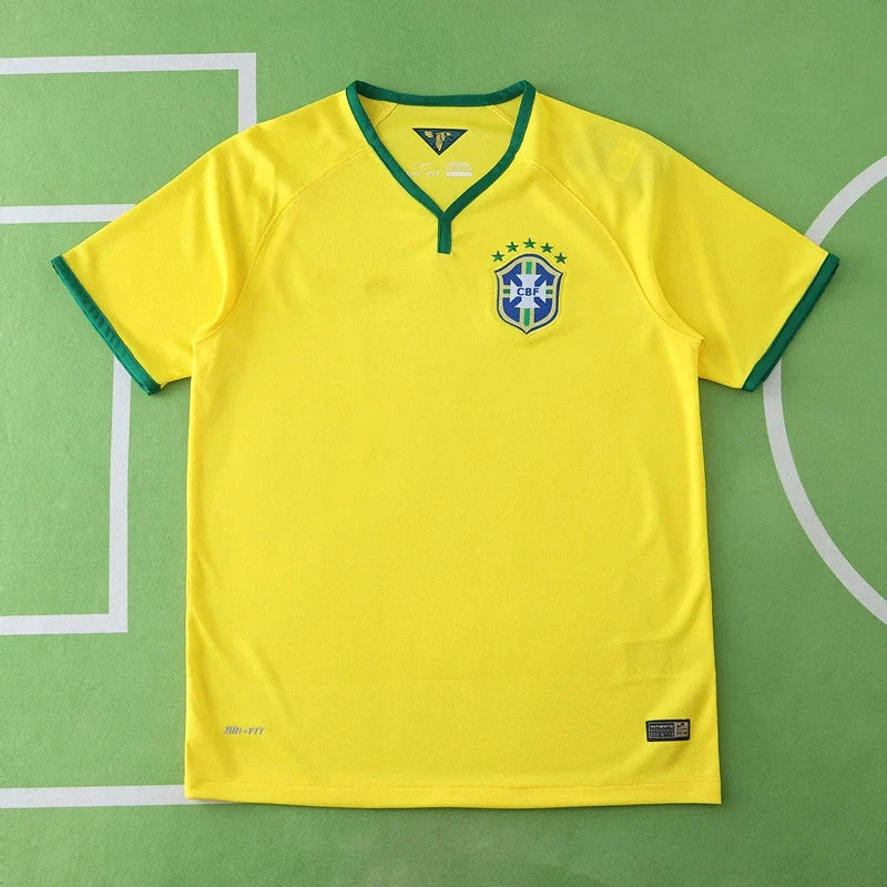 Brazil 2014 Season Yellow Retro Jersey – Back View
