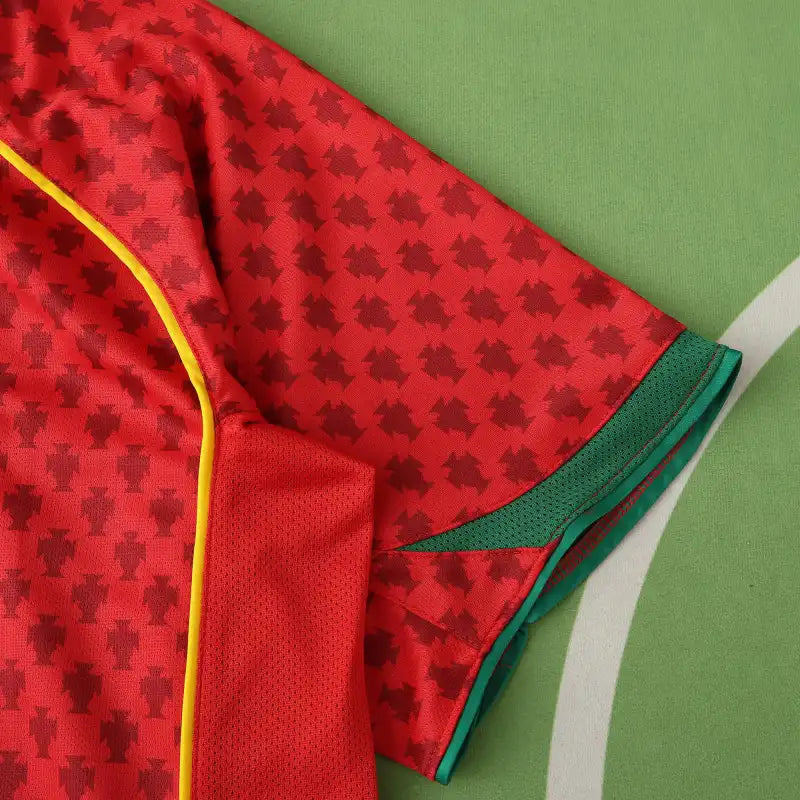 2004 Portugal Home Red Retro Football Jersey – Front View