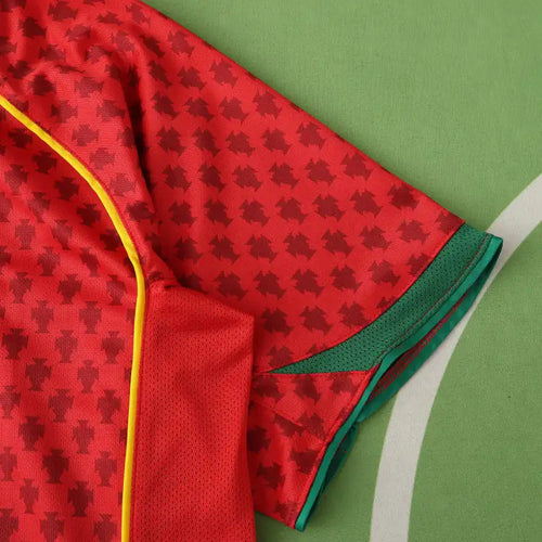 2004 Portugal Home Red Retro Football Jersey – Front View
