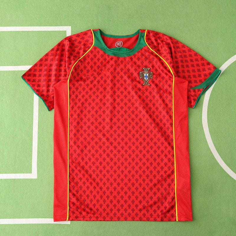 2004 Portugal Home Red Retro Football Jersey – Back View