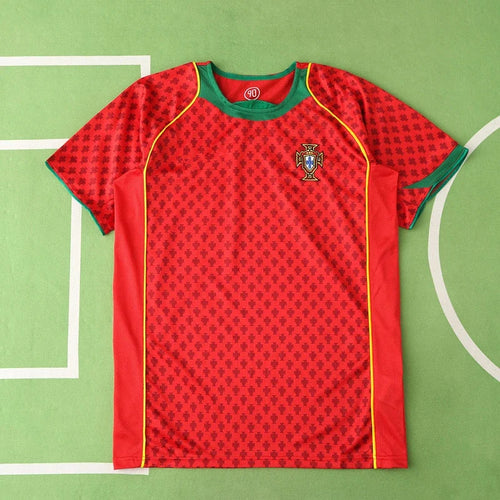 2004 Portugal Home Red Retro Football Jersey – Back View