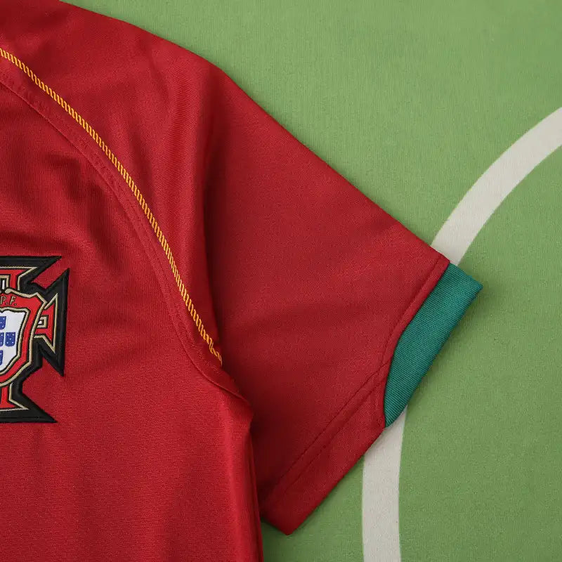 2006 Portugal Home Red Retro Football Jersey – Front View
