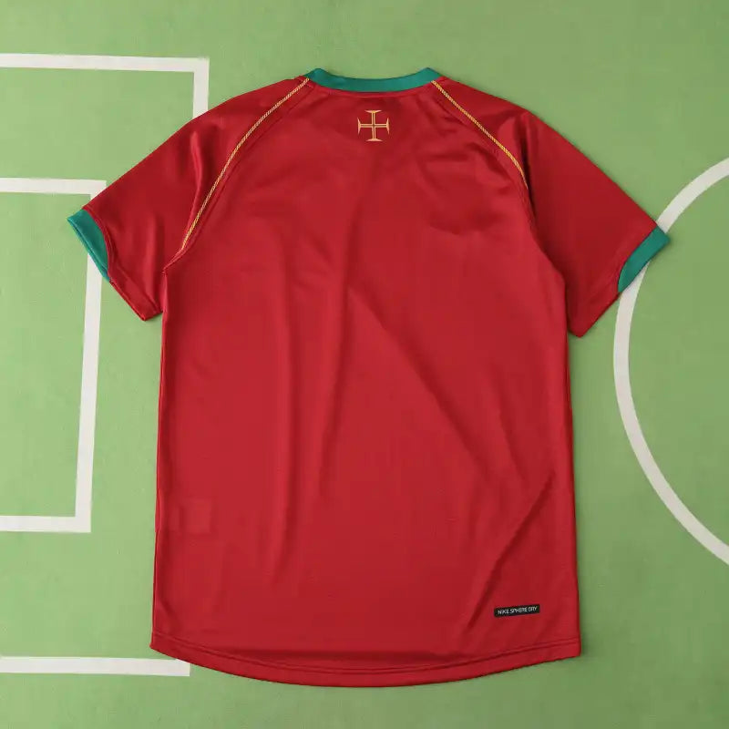 2006 Portugal Home Red Retro Football Jersey – Detailed View