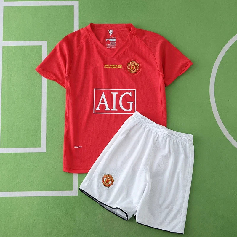 2007/08 Manchester United Home Retro Kids Football Kit – Front View