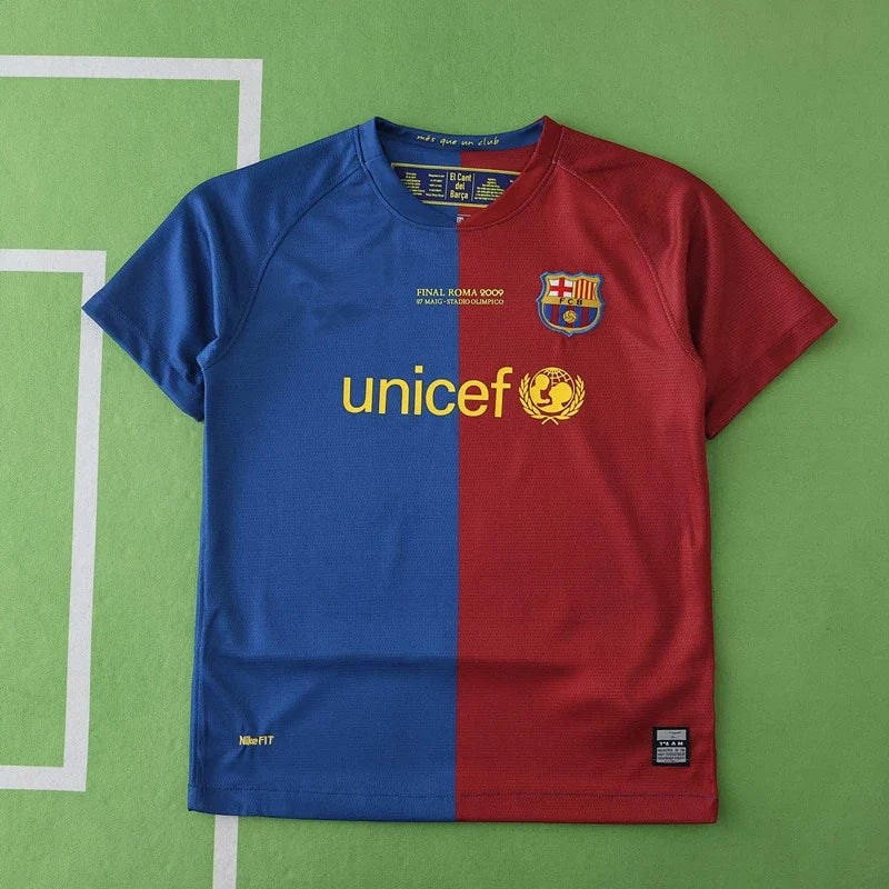 2009 Barcelona Final Home Retro Kids Football Kit – Detailed View