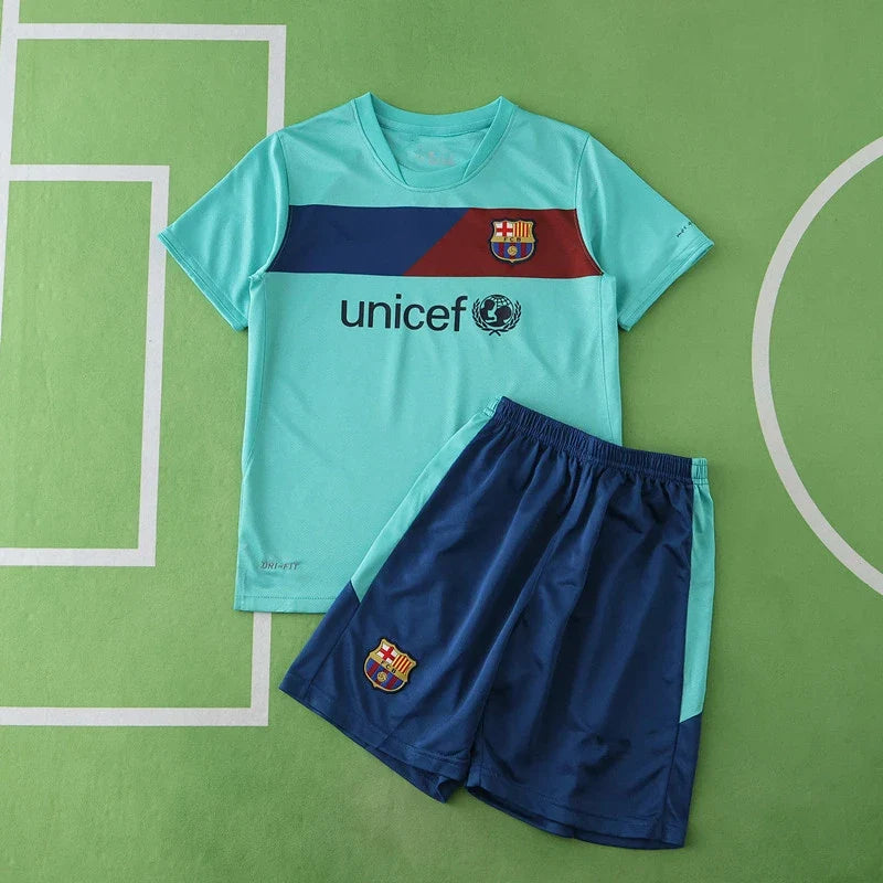 2010/11 Barcelona Away Retro Kids Football Kit – Front View
