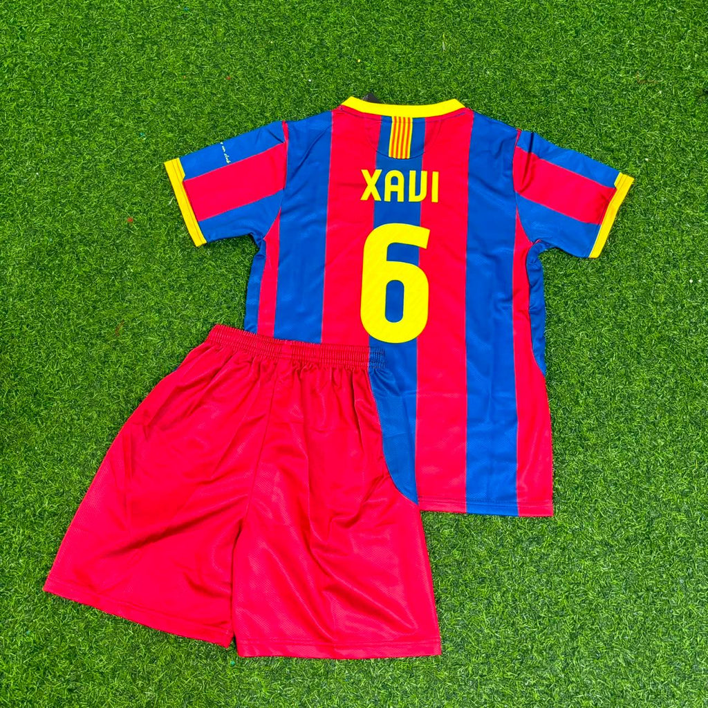 2010/11 Barcelona Retro Kids Football Kit Xavi Hernandez – Back View