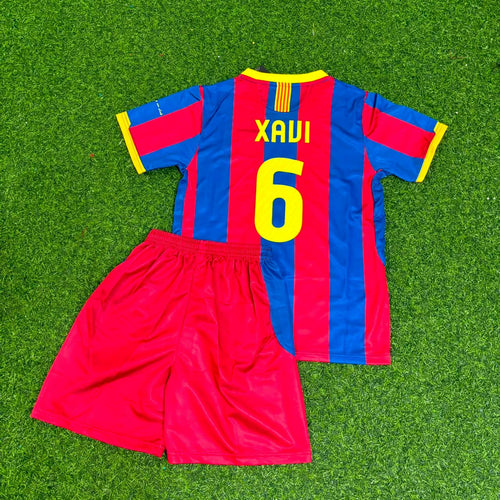 2010/11 Barcelona Retro Kids Football Kit Xavi Hernandez – Back View