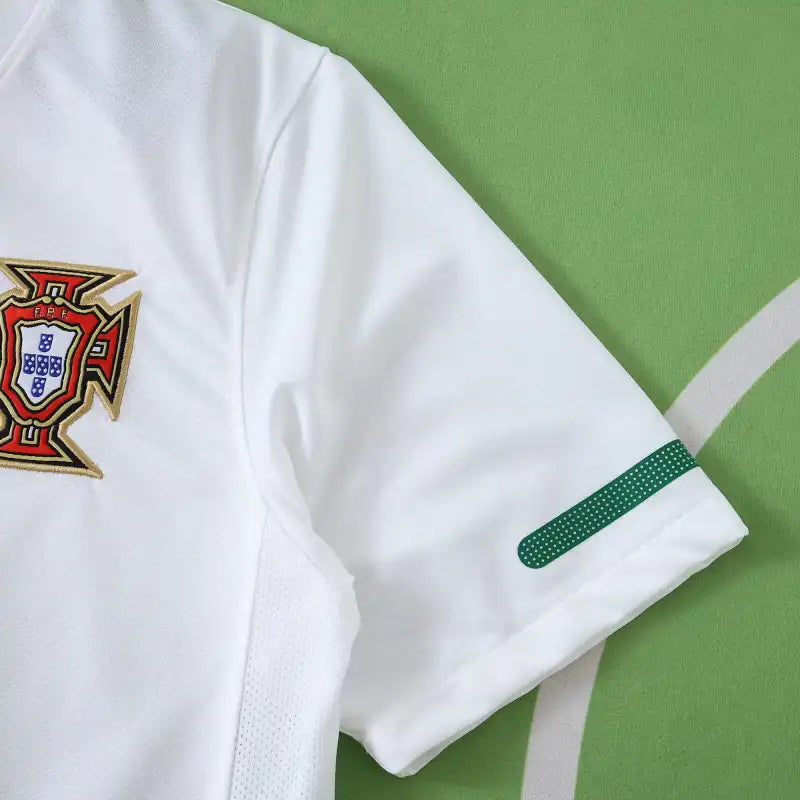 2010 Portugal Away White Retro Football Jersey – Front View