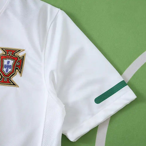 2010 Portugal Away White Retro Football Jersey – Front View