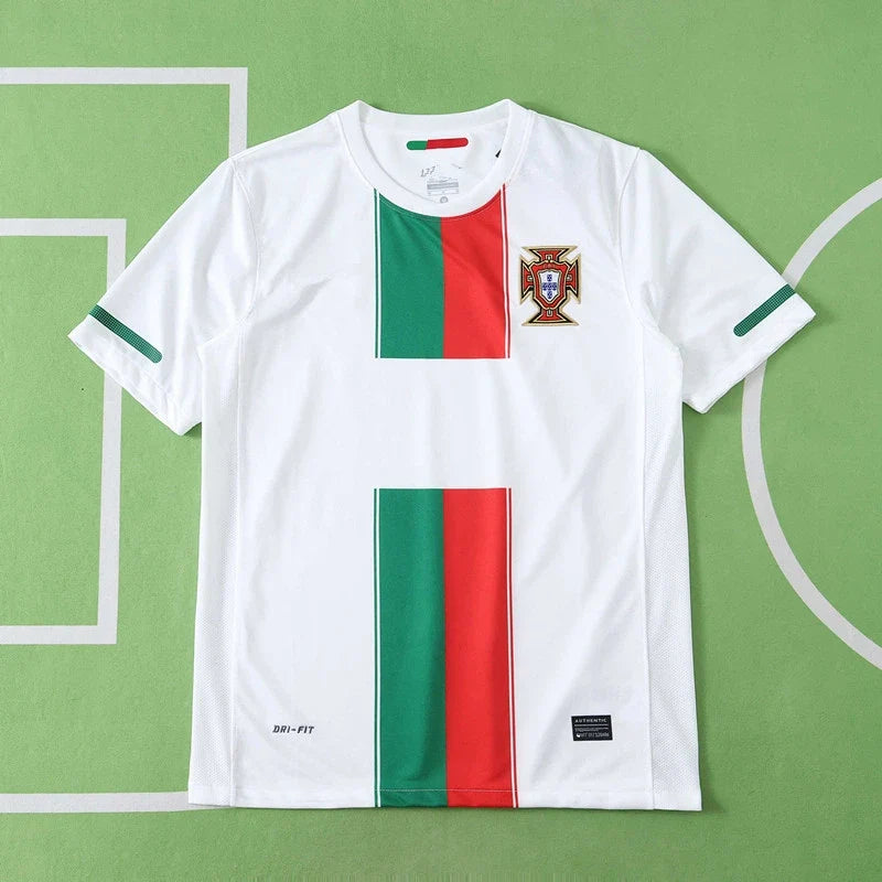 2010 Portugal Away White Retro Football Jersey – Back View