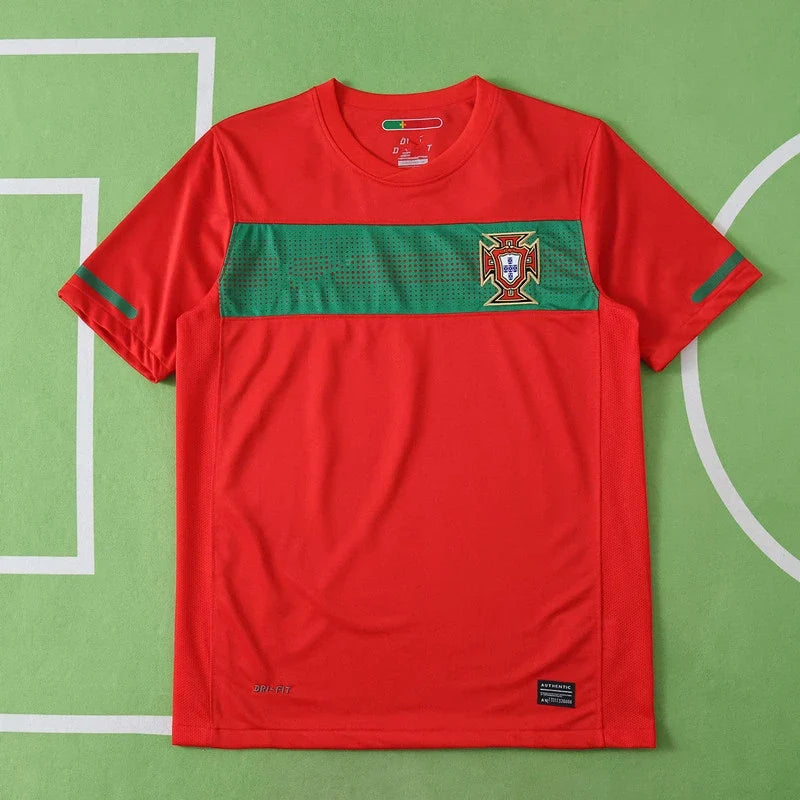 2010 Portugal Home Red Retro Football Jersey – Back View