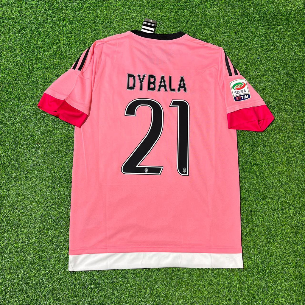 Paulo Dybala Juventus Retro Pink 2015-2016 Jersey – Back View