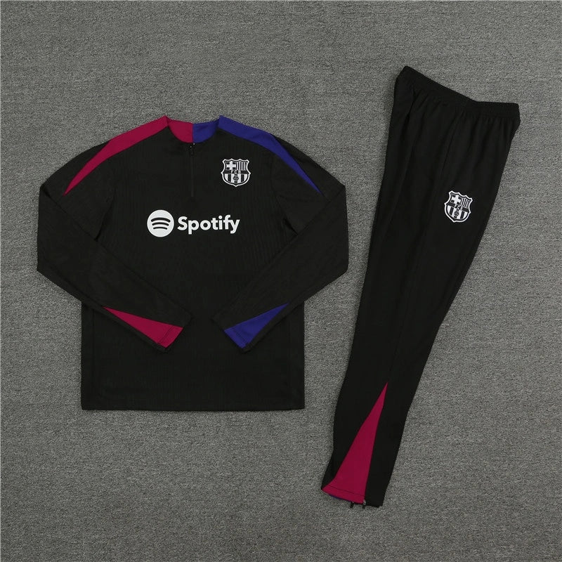 2025 Barcelona Black Football Tracksuit Training Set – Back View