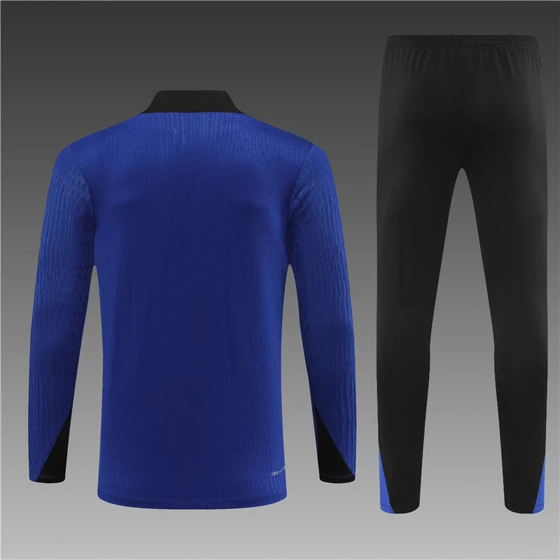2025 Barcelona Blue Football Tracksuit Training Set – Front View